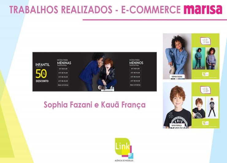 Modelos Link no e-commerce da Marisa