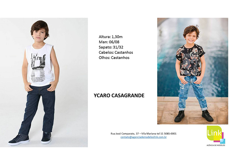 Modelo Link, Ycaro Casagrande na campanha da Riachuelo
